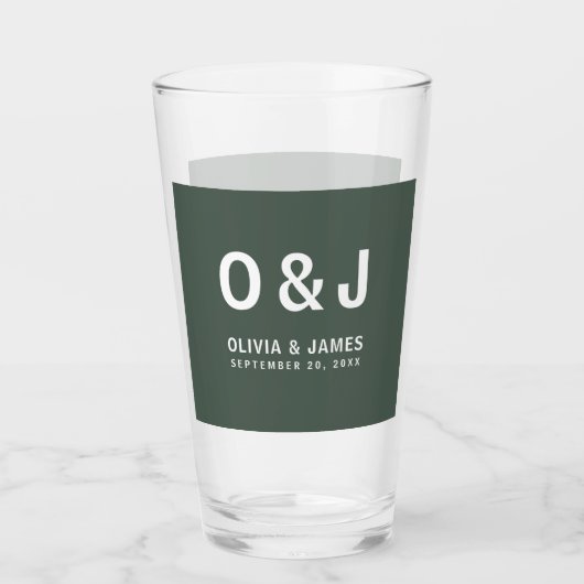 Dark Green | Moss minimalistische moderne Scandi b Glas (Voorkant)