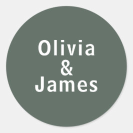 Dark Green | Moss noemt minimalistische Scandi-bru Ronde Sticker