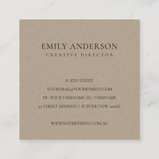 DARK GREEN PINK FAUNA INITIAAL WREATS PROFESSIONAL VIERKANTE VISITEKAARTJE (Achterkant)