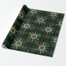 DARK GREEN PLAID PATROON MET GOUDE ORNAMENS