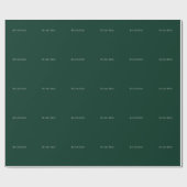 Dark Green Plain Elegant Casual Own Name Cadeaupapier (Vlak)