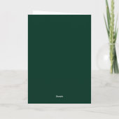 Dark Green Plain Elegant Modern Own Name Monogram Kaart (Achterkant)