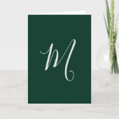 Dark Green Plain Elegant Modern Own Name Monogram Kaart (Voorkant)
