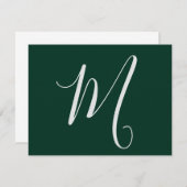Dark Green Plain Elegant Modern Own Name Monogram Notitiekaartje (Voorkant / Achterkant)