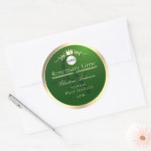Dark Green Product Label Gold Frame Logo Monogram (Envelop)