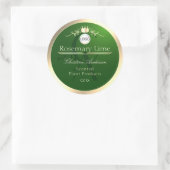 Dark Green Product Label Gold Frame Logo Monogram (Tas)