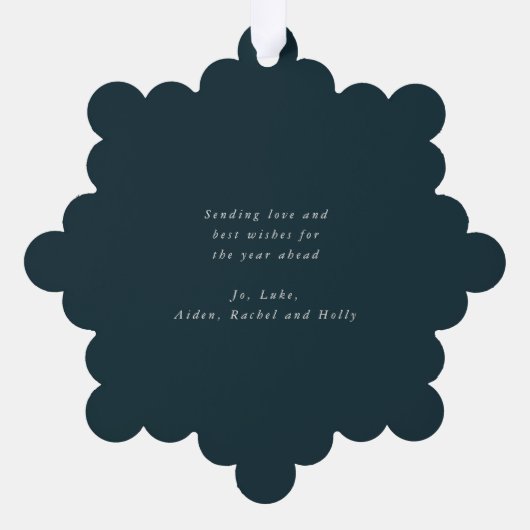 Dark Green Red Berries+Greenery Christmas Paper Ornament Kaart (Achterkant)