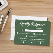 Dark Green Response Kaart RSVP