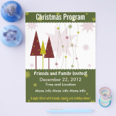 dark green Retro kerstprogramma brochure (Enkel)