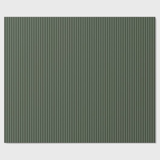 Dark Green & Sage Striped Cadeaupapier (Vlak)