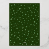 Dark Green Shamrock Flamingo St Patrick's Day Folie Uitnodiging (Achterkant)