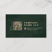 Dark Green Shiny Gold Stencil Bold Typography Visitekaartje (Achterkant)