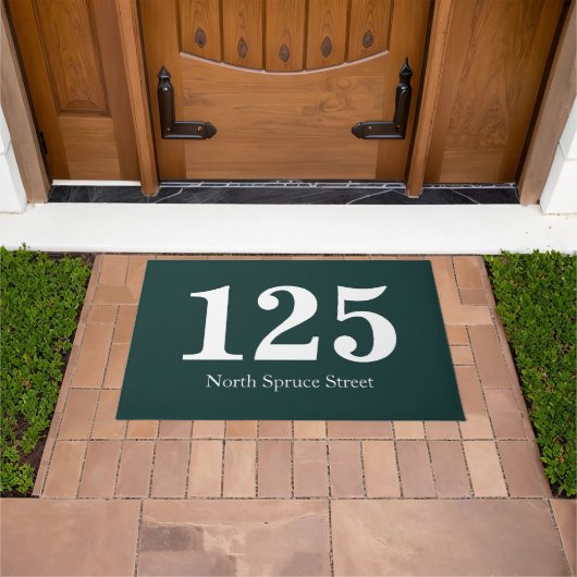 Dark Green Street Adres gepersonaliseerd Deurmat (Buiten)