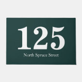 Dark Green Street Adres gepersonaliseerd Deurmat (Voorkant)