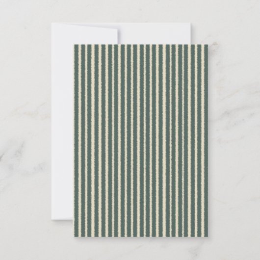 Dark Green Stripes 1st Birthday Bedankkaart (Achterkant)