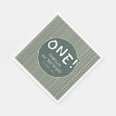 Dark Green Stripes 1st Birthday Servet (Hoek)