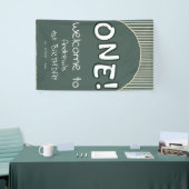 Dark Green Stripes 1st Birthday Spandoek (Beurs)