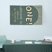 Dark Green Stripes 1st Birthday Spandoek (Beurs)