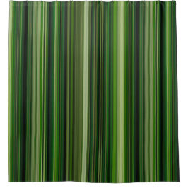 Dark Green  Stripes Douchegordijn