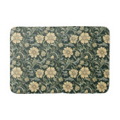 Dark green stylized yellow flowers  pattern  badmat (Voorkant)