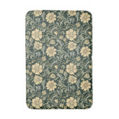 Dark green stylized yellow flowers  pattern  badmat (Voorkant Verticaal)