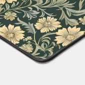 Dark green stylized yellow flowers pattern bureaumat (Hoek)