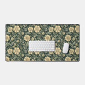 Dark green stylized yellow flowers  pattern  bureaumat (Keyboard & Muis)