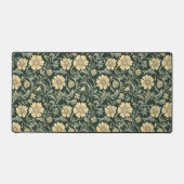 Dark green stylized yellow flowers  pattern  bureaumat (Voorkant)