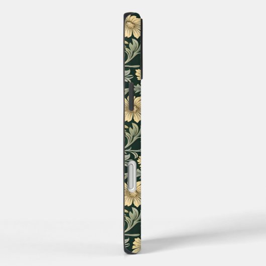 Dark green stylized yellow flowers  pattern  Case-Mate iPhone case (Achterkant / Rechts)