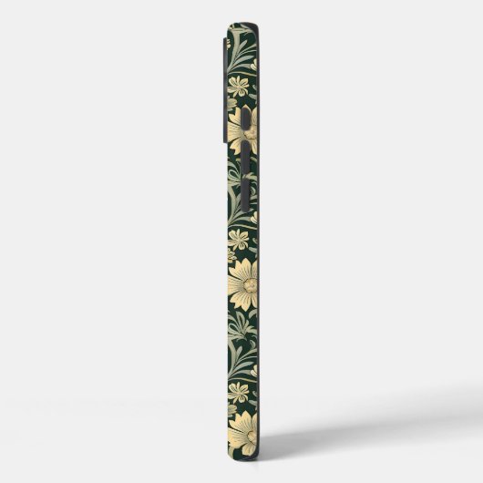 Dark green stylized yellow flowers  pattern  Case-Mate iPhone case (Achterkant / Links)