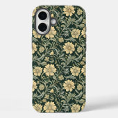 Dark green stylized yellow flowers  pattern  Case-Mate iPhone case (Achterkant)