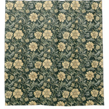 Dark green stylized yellow flowers  pattern 