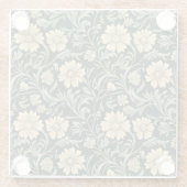 Dark green stylized yellow flowers  pattern  glazen onderzetter (Achterkant)