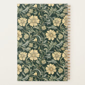 Dark green stylized yellow flowers  pattern  planner (Achterkant)