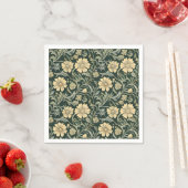 Dark green stylized yellow flowers  pattern  servet (Insitu)