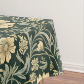 Dark green stylized yellow flowers  pattern  tafelkleed (Voorbeeld)