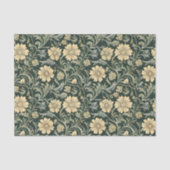 Dark green stylized yellow flowers  pattern  tissuepapier (Voorkant)