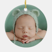 Dark Green Tartan Plaid Babys First Christmas Keramisch Ornament (Achterkant)