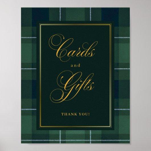 Dark Green Tartan Polo Plaid Cards and Gifts Sign Poster (Voorkant)
