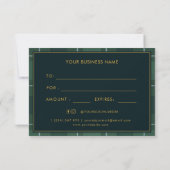 Dark Green Tartan Polo Plaid Gift Certificate (Achterkant)