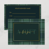 Dark Green Tartan Polo Plaid Gift Certificate (Voorkant / Achterkant)