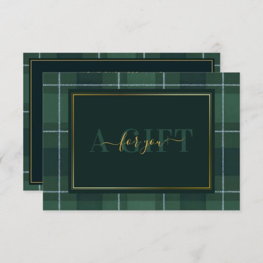 Dark Green Tartan Polo Plaid Gift Certificate (Voorkant / Achterkant)