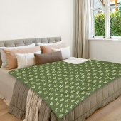 Dark Green Triangle Pattern Sherpa Blanket Deken