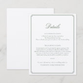 Dark Green Wedding Enclosure Card Informatiekaartje (Voorkant / Achterkant)