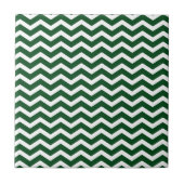 Dark Green White Chevron Pattern Tegeltje (Voorkant)