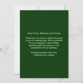 Dark Green With Photo Wedding Thank You Card Bedankkaart (Achterkant)