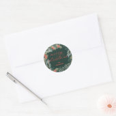 Dark Green Wreath Classic Kerst sticker (Envelop)