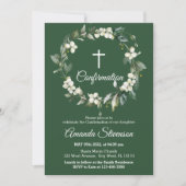 Dark Greenery Floral Confirmation Kaart (Voorkant)