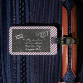 Dark Grey Air Mail Briefkaart Bagagelabel