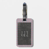 Dark Grey Air Mail Briefkaart Bagagelabel (Achterkant verticaal)